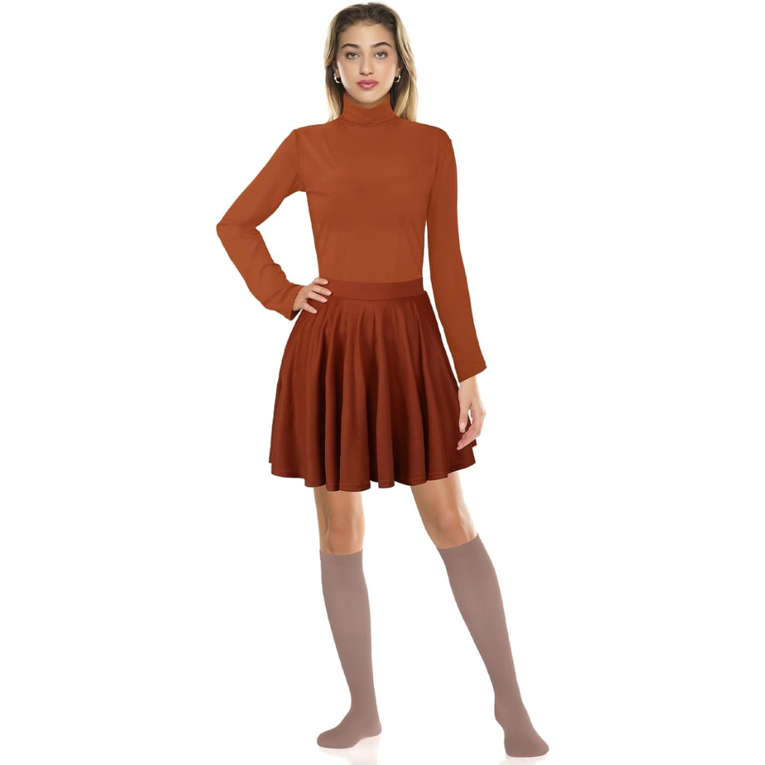 Costume d'Halloween pour Femmes - Ensemble Élégant avec Mini Jupe et Manches Longues