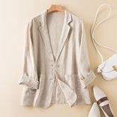 Veste Casual Femme Légère - Col Revers et Poches Pratiques