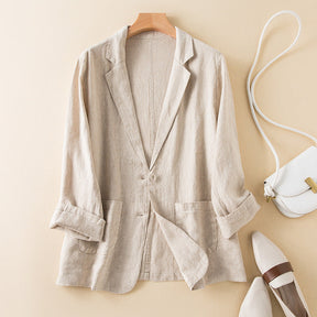 Veste Casual Femme Légère - Col Revers et Poches Pratiques