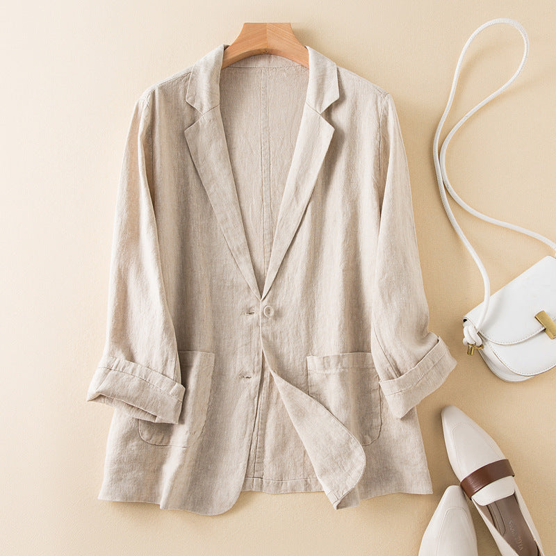 Veste Casual Femme Légère - Col Revers et Poches Pratiques