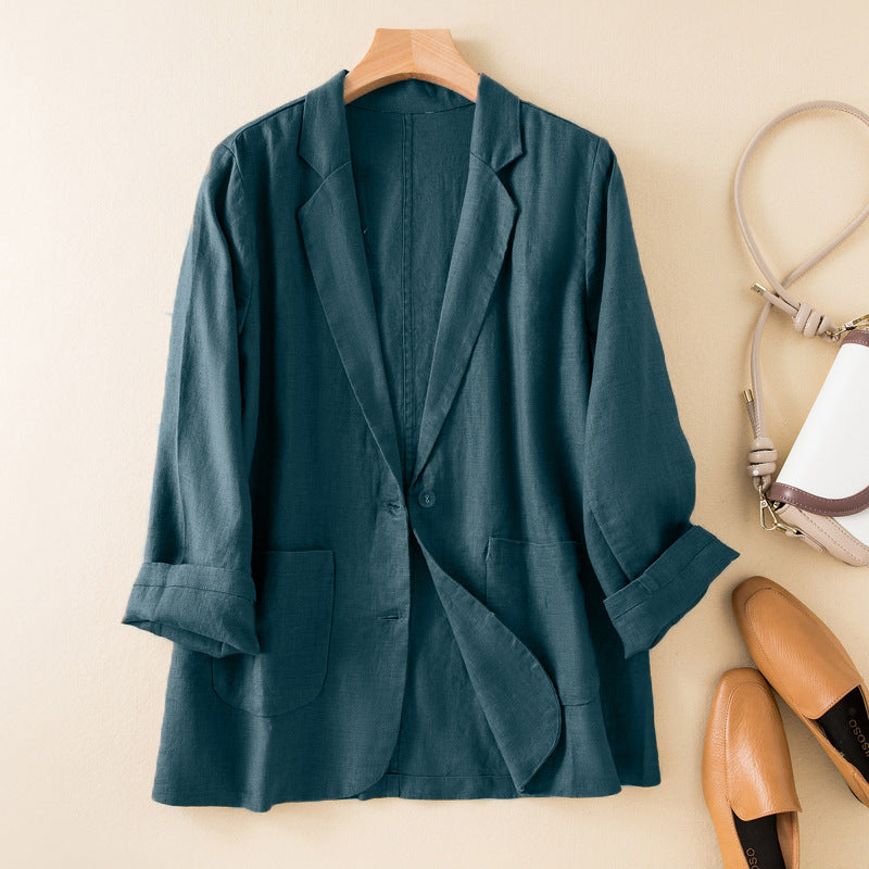Veste Casual Femme Légère - Col Revers et Poches Pratiques