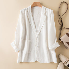 Veste Casual Femme Légère - Col Revers et Poches Pratiques