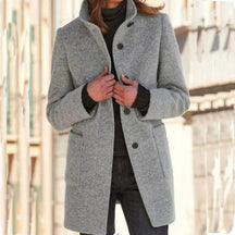 Manteau Long Femme à Manches Longues - Veste d'Hiver Chic et Polyvalente