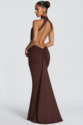 Robe Maxi Halter Chic Femme | Élégante et Dos Nu
