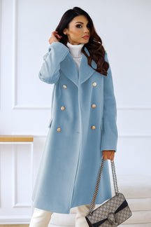 Manteau Long en Laine pour Femmes - Style Élégant avec Revers Large