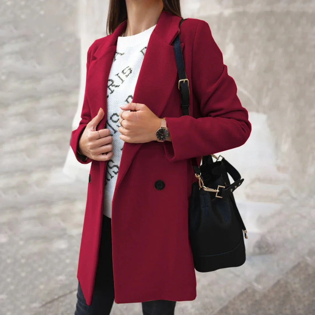 Manteau Mi-Long en Laine pour Femmes - Élégance et Confort en Hiver