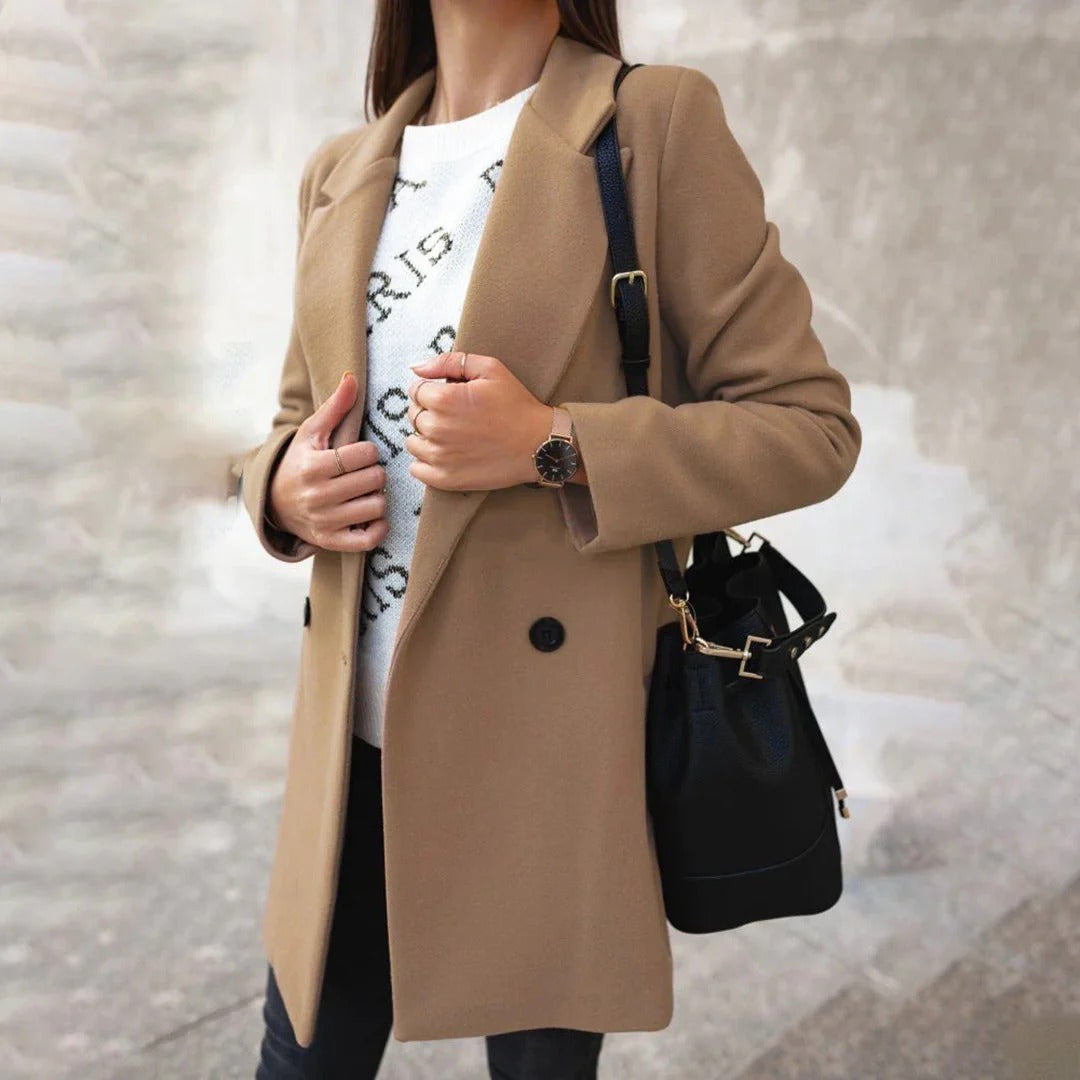 Manteau Mi-Long en Laine pour Femmes - Élégance et Confort en Hiver