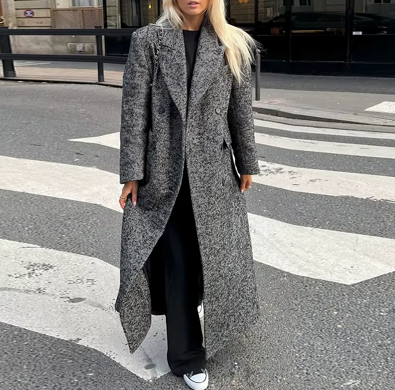 Manteau Long en Laine pour Femmes - Élégance et Chaleur en Hiver