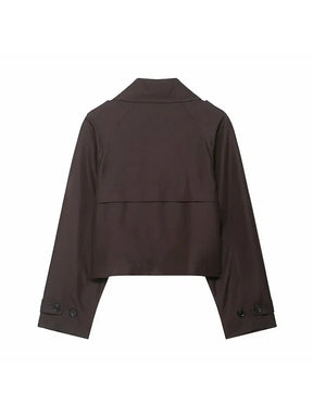 Manteau Trench Femme Élégant - Double Boutonnage et Poches Pratiques
