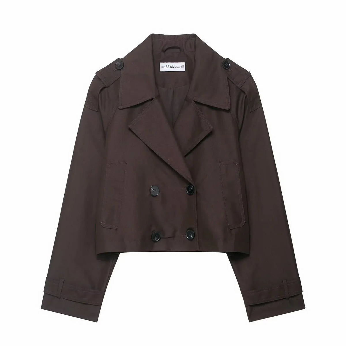 Manteau Trench Femme Élégant - Double Boutonnage et Poches Pratiques