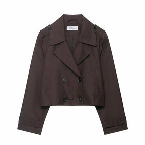 Manteau Trench Femme Élégant - Double Boutonnage et Poches Pratiques