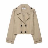 Manteau Trench Femme Élégant - Double Boutonnage et Poches Pratiques