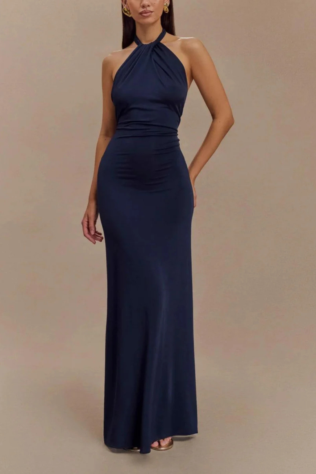 Robe de Soirée Maxi Bodycon | Design Halter Dos Ouvert