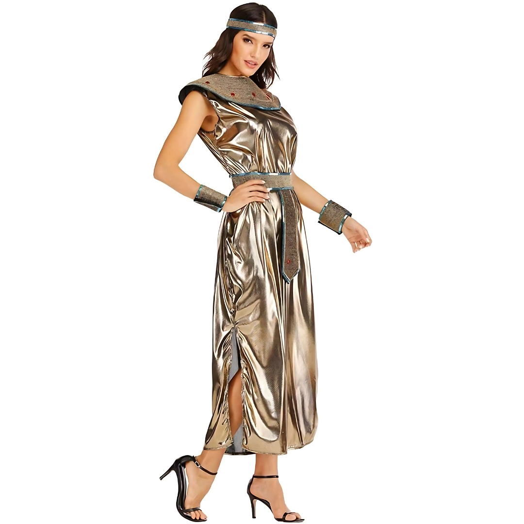 Robe de Costume Cléopâtre pour Femmes - Élégance Royale avec Accessoires Scintillants
