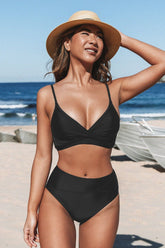 Bikini gainant taille haute femme effet tummy control silhouette lisse et flatteuse