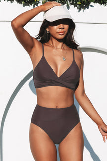 Bikini gainant taille haute femme effet tummy control silhouette lisse et flatteuse