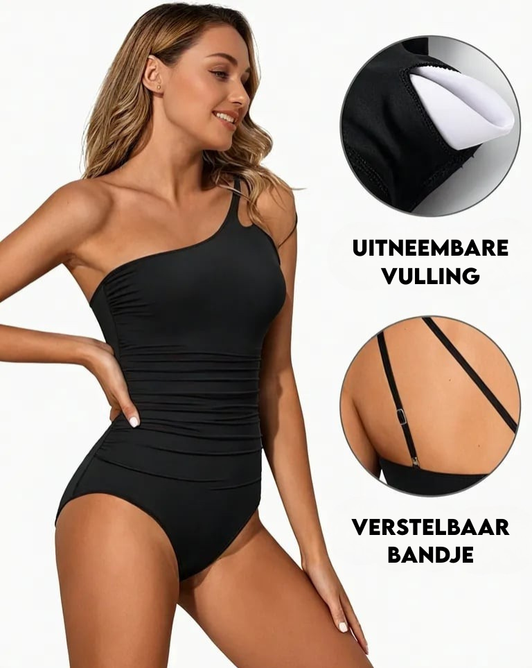 Maillot de bain une pièce élégant asymétrique gainant femme été