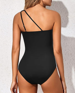 Maillot de bain une pièce élégant asymétrique gainant femme été