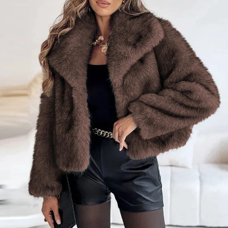 Veste en Fausse Fourrure pour Femmes - Élégante et Chaude pour Automne et Hiver