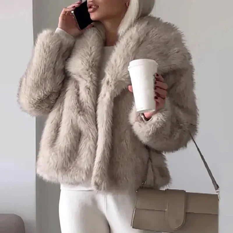 Veste en Fausse Fourrure pour Femmes - Élégante et Chaude pour Automne et Hiver