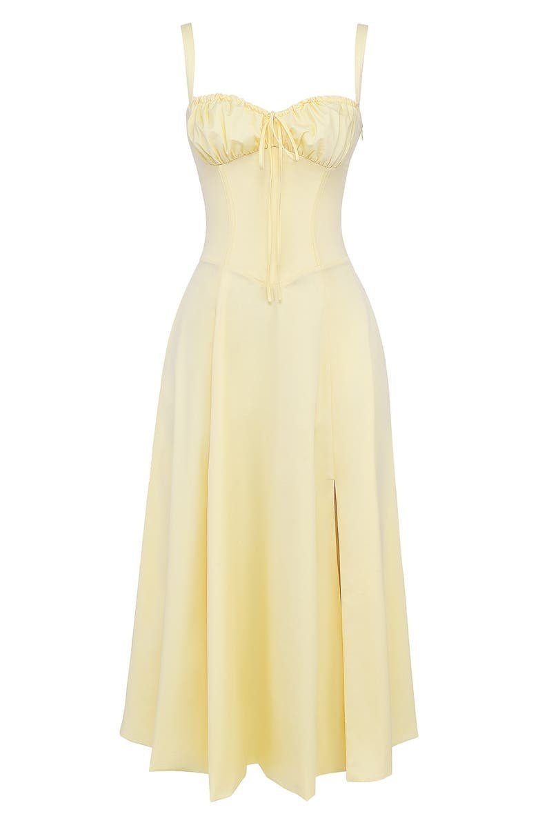 Robe midi fleurie coton femme corsage corset taille accentuée jupe fluide