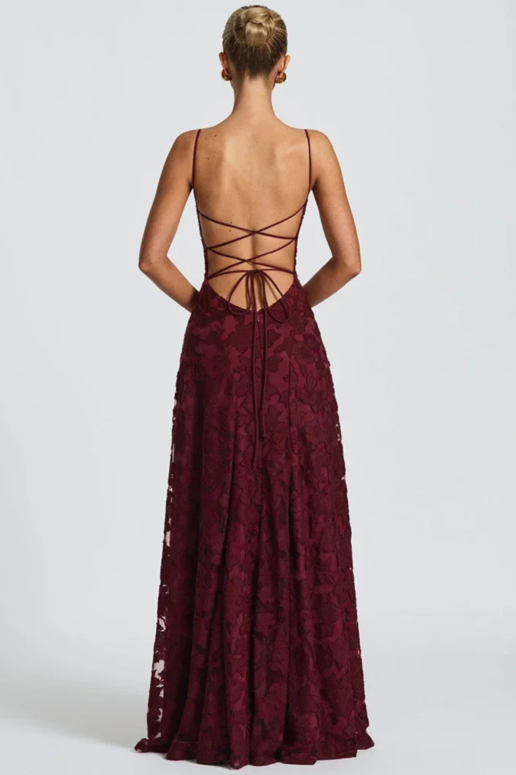 Robe Longue Élégante pour Femmes | Dos Lacé et Ajustable