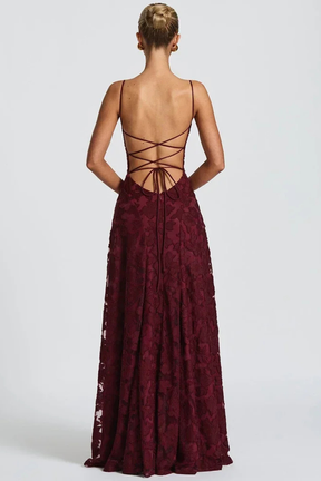 Robe Longue Élégante pour Femmes | Dos Lacé et Ajustable
