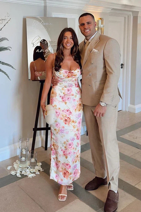 Robe Longue Florale Femme | Élégante pour Mariages d'Été
