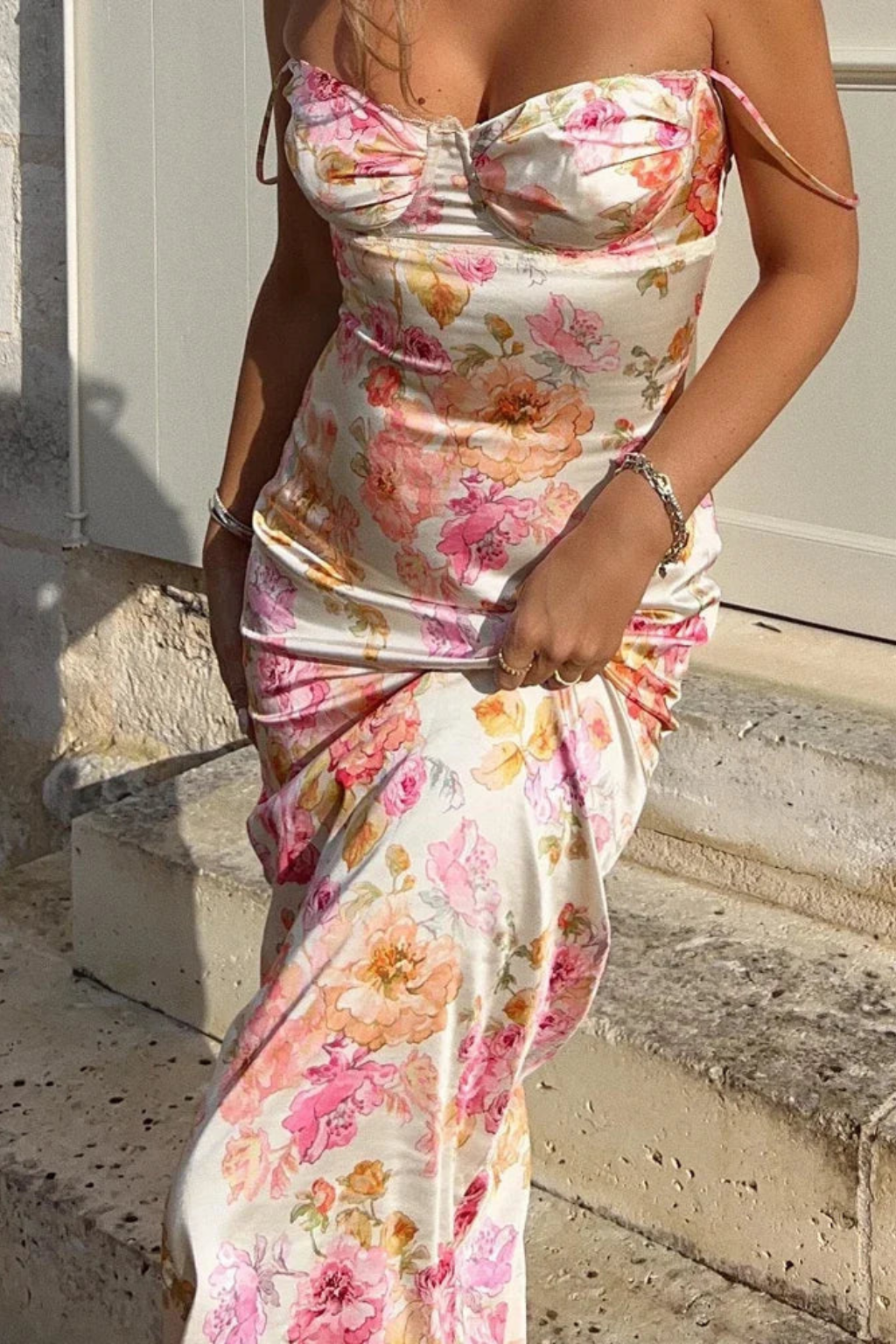 Robe Longue Florale Femme | Élégante pour Mariages d'Été