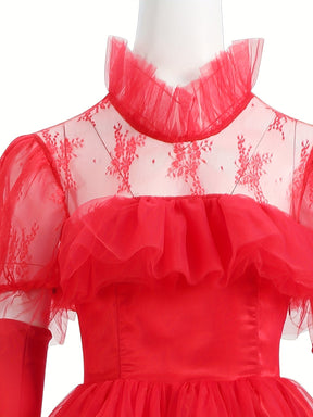 Robe Gothique Halloween Femme - Élégance et Détails en Dentelle