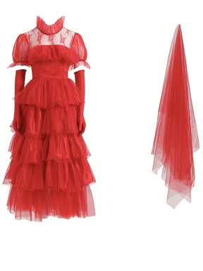 Robe Gothique Halloween Femme - Élégance et Détails en Dentelle