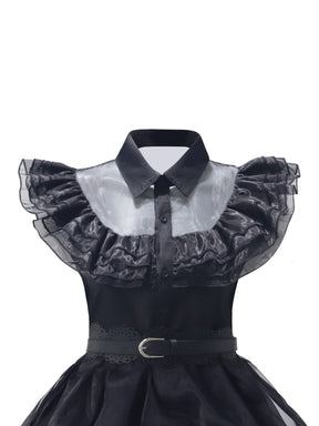 Robe Gothique à Volants pour Femmes - Ensemble Costume Complet avec Accessoires