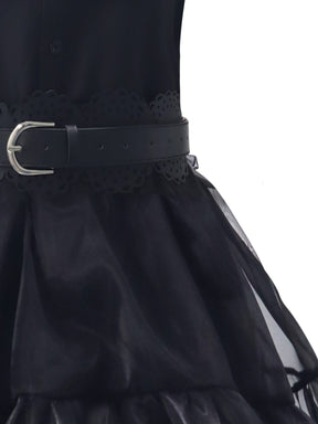 Robe Gothique à Volants pour Femmes - Ensemble Costume Complet avec Accessoires