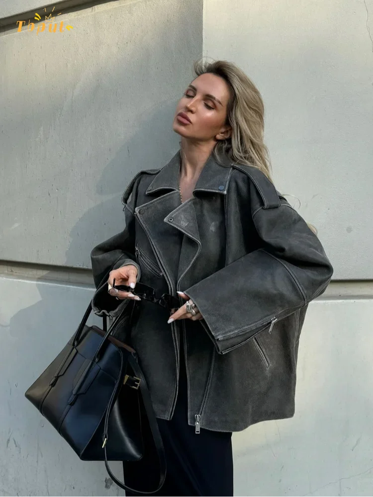 Veste en Suède Grise pour Femmes - Confort et Style pour l'Automne