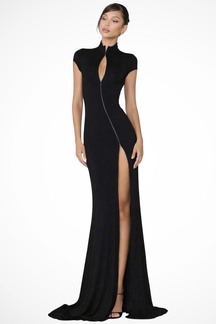 Elegant Long Slit Dress | Formal Occasion Style