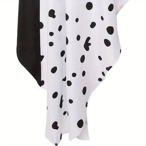Robe de Costume Halloween Femme - Style Dalmate avec Capuche Asymétrique