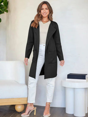 Manteau Long en Laine Mélangée - Élégance et Confort pour l'Hiver