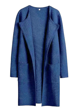 Manteau Long en Laine Mélangée - Élégance et Confort pour l'Hiver
