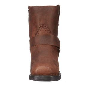 Bottes de Moto en Cuir pour Femmes - Mi-Hauteur avec Détail de Harnais
