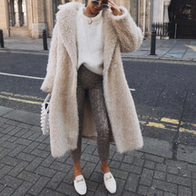 Veste en Fausse Fourrure Mi-Longue - Coupe Oversize et Design Ouvert