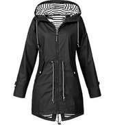 Veste à Capuche Mi-Longue Femme - Taille Ajustable et Tissu Respirant