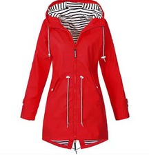 Veste à Capuche Mi-Longue Femme - Taille Ajustable et Tissu Respirant