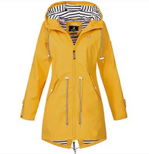 Veste à Capuche Mi-Longue Femme - Taille Ajustable et Tissu Respirant