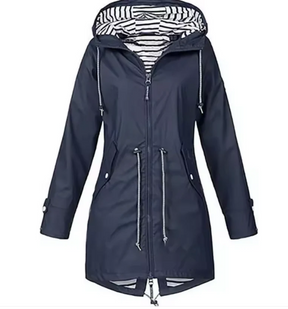 Veste à Capuche Mi-Longue Femme - Taille Ajustable et Tissu Respirant