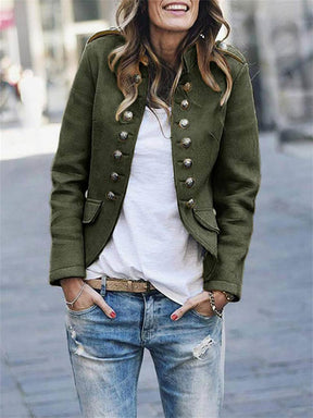 Veste Militaire Femme Chic - Coupe Structurée et Épaulières