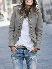 Veste Militaire Femme Chic - Coupe Structurée et Épaulières