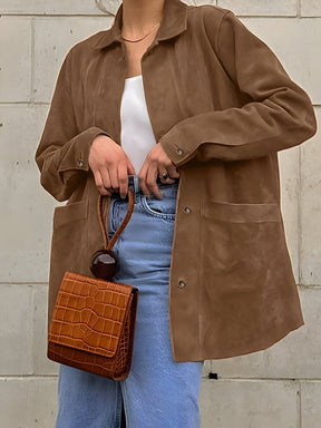 Veste Oversized Femme à Boutons - Confort Décontracté pour Printemps et Automne