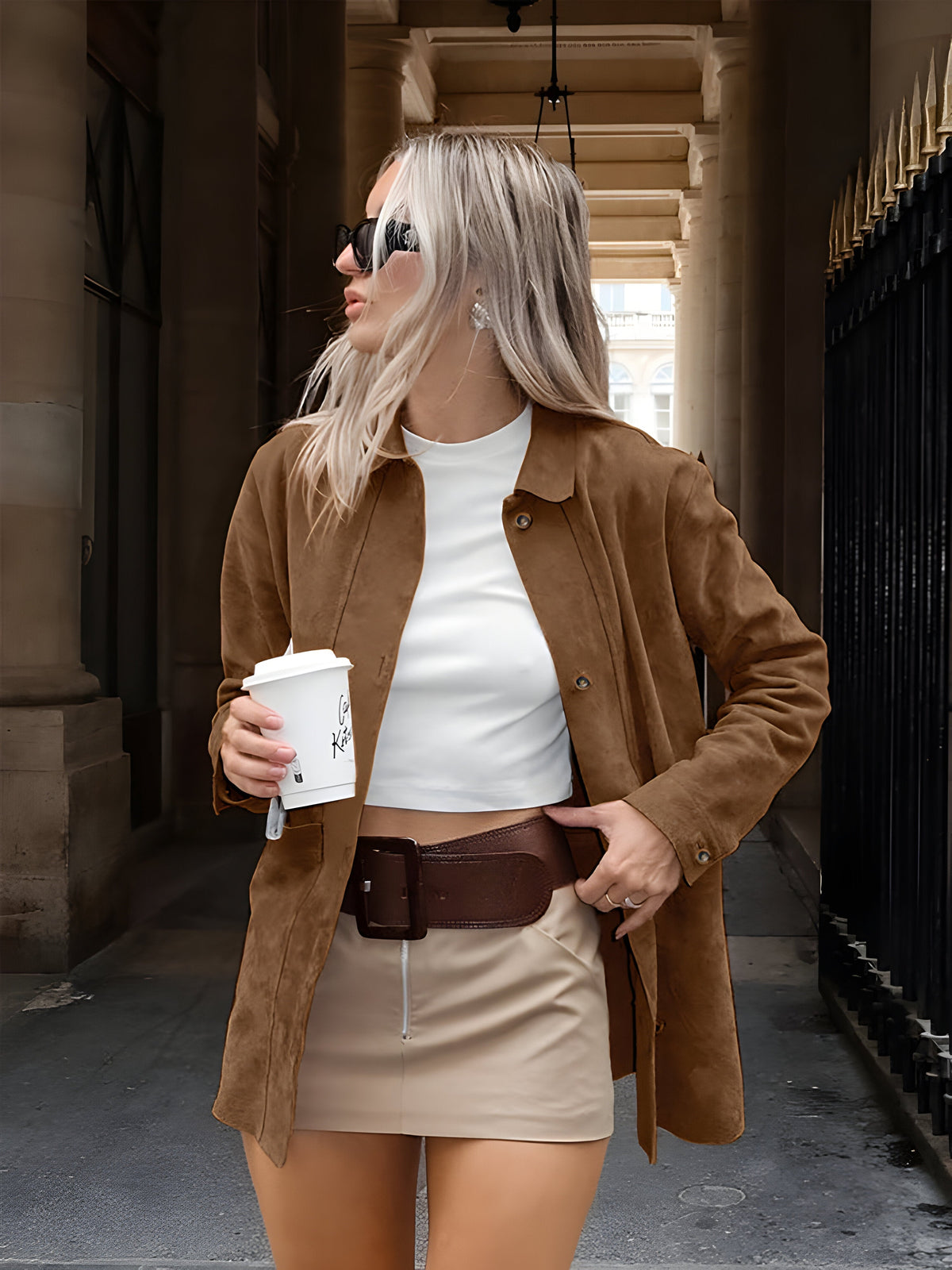 Veste Oversized Femme à Boutons - Confort Décontracté pour Printemps et Automne