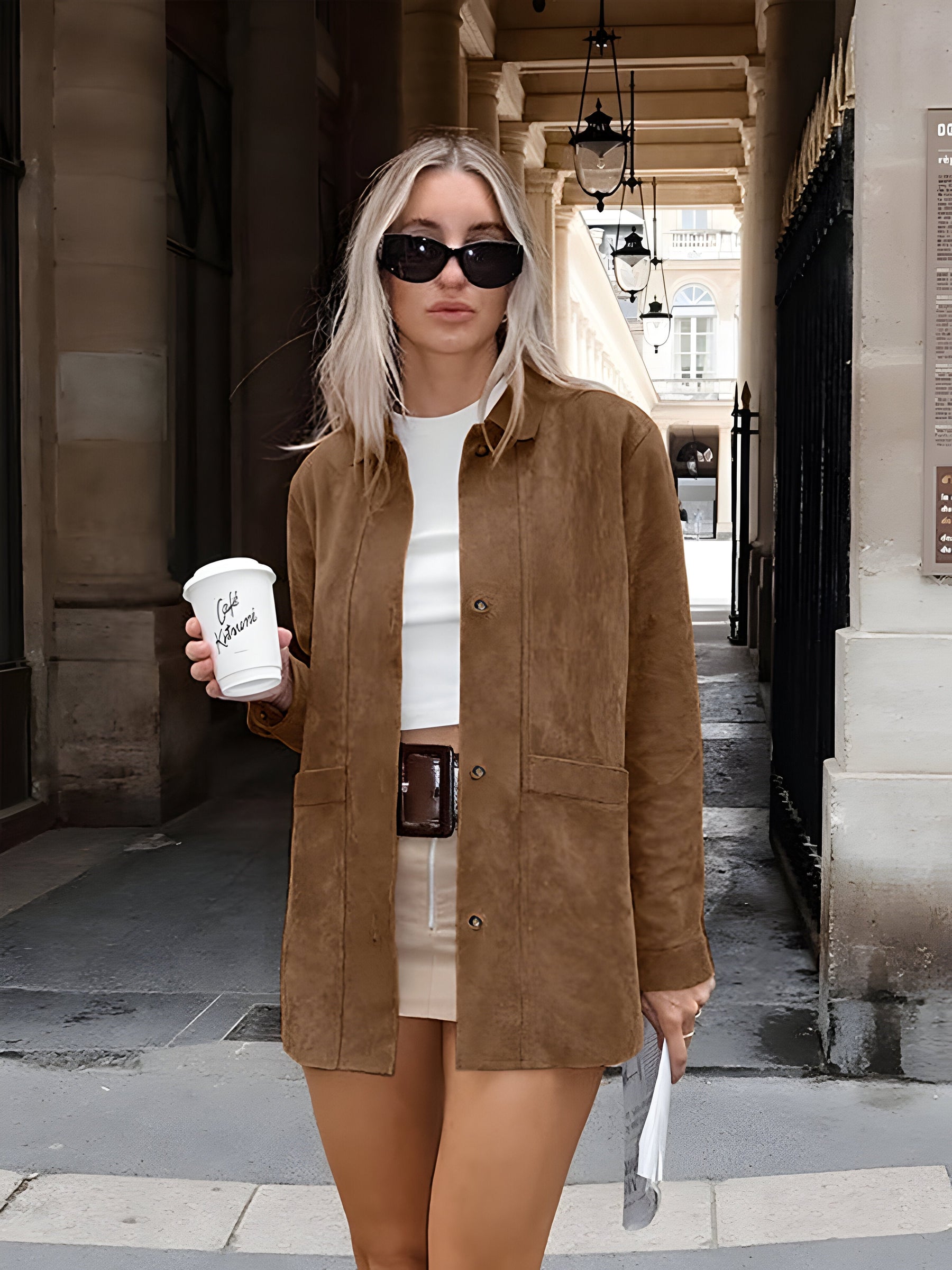 Veste Oversized Femme à Boutons - Confort Décontracté pour Printemps et Automne