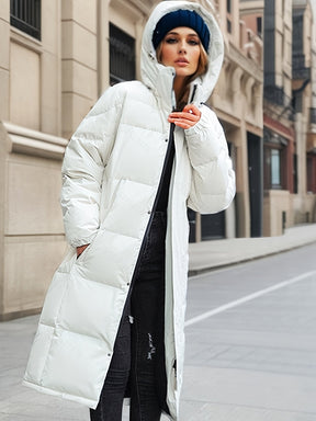 Manteau d'Hiver Femme - Long et Isolé avec Capuche